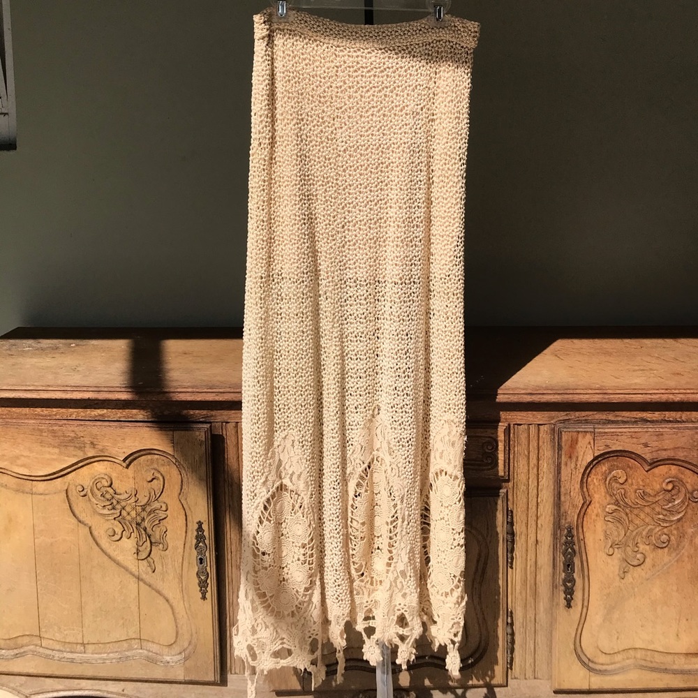 VINTAGE crochet maxi skirt